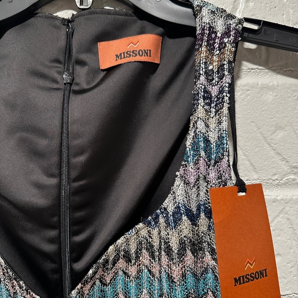 New MISSONI Lamé Knitted Mini Dress Size 36 - Picture 11 of 14